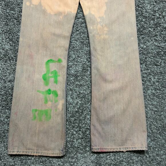 Asspizza Jeans 2018 NYC Pop Up F Life Screenprint Hand Painted 32x34 Dyed - Picture 11 of 12